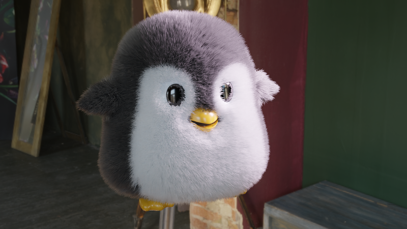 Stylised penguin 3D render